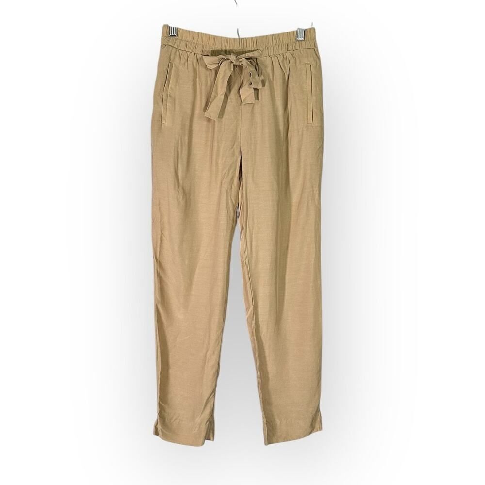 & Other Stories Pull-On Pants Women's 2 Beige Cropped Elastic Waist Drawstring